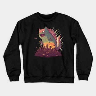 Catzilla sunset Crewneck Sweatshirt